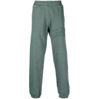 MARKET Pantaloni sportivi in cotone verde foresta con logo MARKET