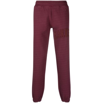 MARKET Pantaloni sportivi in cotone rosso cremisi con logo Market