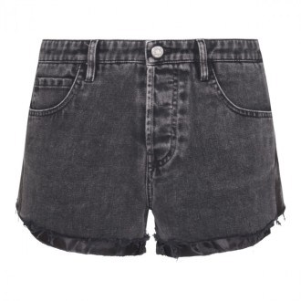 Miu Miu - Black Denim Crop Cut Shorts