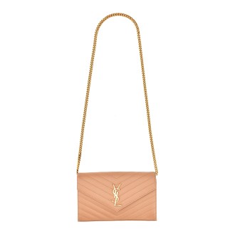 saint laurent monogram wallet with chain