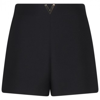 Valentino - Black Wool Blend Crepe Couture Shorts