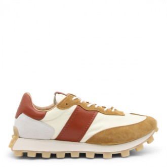 Tod's - White Canvas And Brown Suede Sneakers
