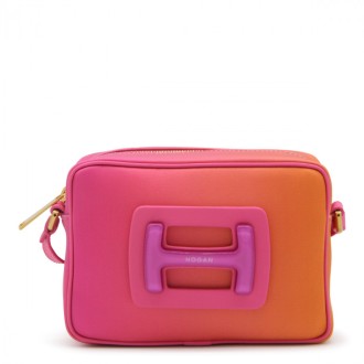 Hogan - Pink And Orange Canvas Shoulder Bag