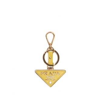 Prada Saffiano Leather And Metal Keychain