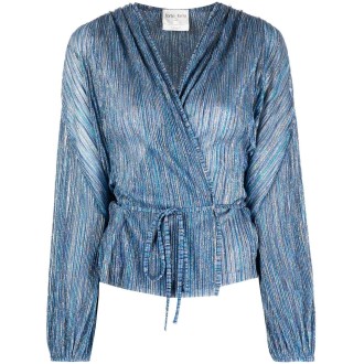 Forte Forte Lurex Plissè Tulle Crossover Shirt