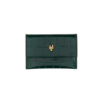 alexander mcqueen card holder with skull