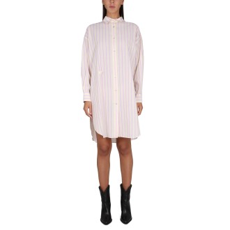 isabel marant étoile shirt dress with striped pattern
