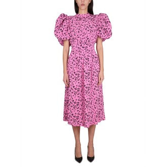 rotate birger christensen puffy fine jacquard dress