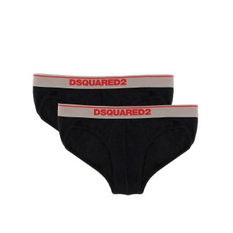 dsquared pack of two logo briefs