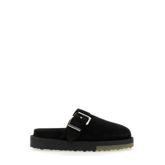 off-white suede sandals with buckle