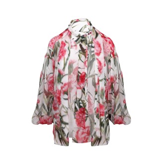 Dolce & Gabbana 'Carnations' Print Chiffon Shirt 40