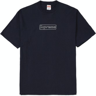 Supreme KAWS Chalk Logo Tee Navy