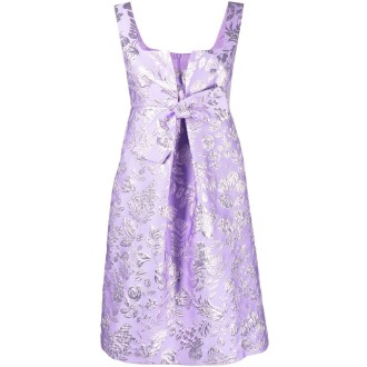 P.A.R.O.S.H. abito in jacquard metallico a fiori lilla