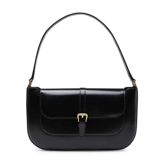 By Far - Black Leather Miranda Shoulder Bag