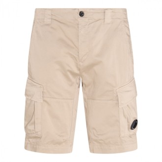 Cp Company - Beige Cotton Cargo Shorts