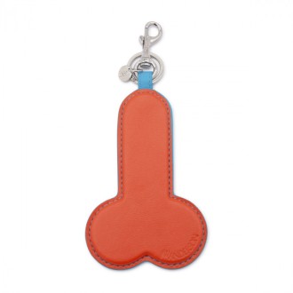 J.w. Anderson - Orange And Sky Blue Leather Key Ring