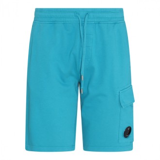 Cp Company - Turquoise Cotton Shorts