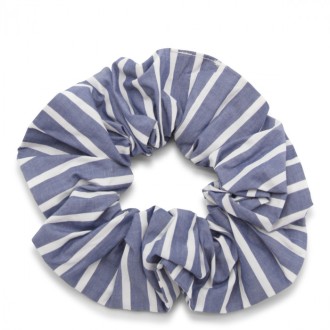 Ganni - Gray Blue Cotton Scrunchie