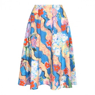 Marni - Light Blue Multicolour Cotton Skirt