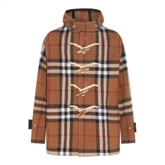 Burberry - Dark Birch Brown Wool Check Coat