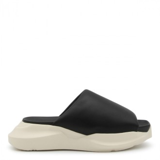 Rick Owens - Black And White Leather Edgu Geth Puffer Flats