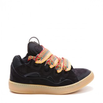 Lanvin - Black Leather Curb Sneakers