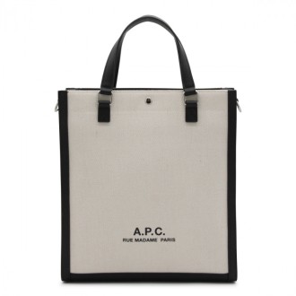 A.p.c. - Beige Canvas And Leather Camille Tote Bag