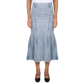 khaite denim skirt