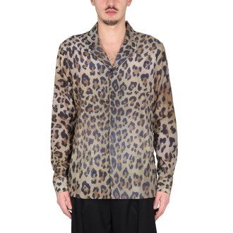 balmain leopard printed pyjama shirt