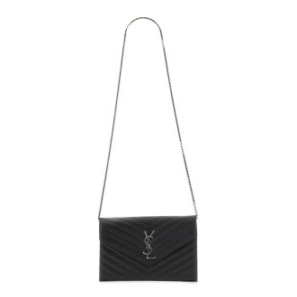 saint laurent monogram wallet with chain