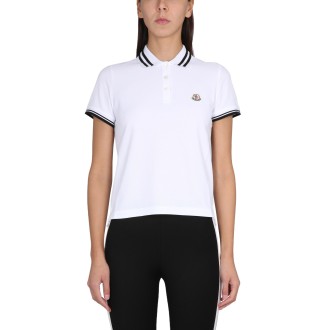 moncler polo with logo patch