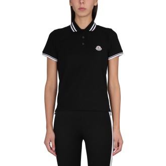moncler polo with logo patch