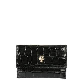 alexander mcqueen card holder with skull