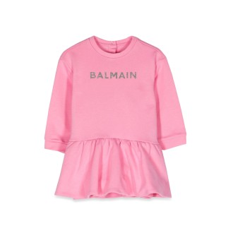 balmain ml sweatshirt logo dress