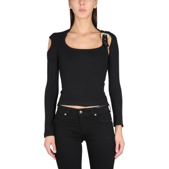 versace jeans couture top with cut out details