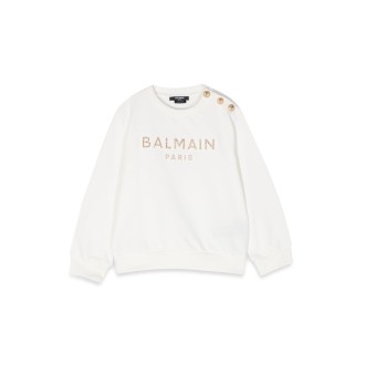 balmain crewneck sweatshirt logo and buttons