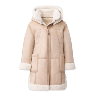 chloe' long coat with hood