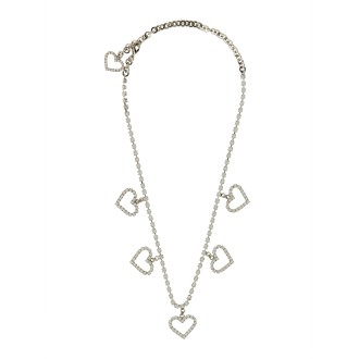 alessandra rich crystal necklace with heart pendants