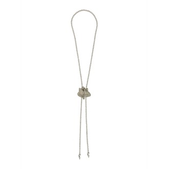 alessandra rich bolo tie necklace with rose