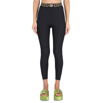 versace leggings with baroque logo and medusa