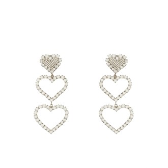alessandra rich three hearts earrings