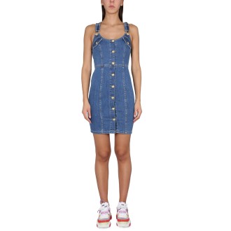 moschino denim dungaree dress