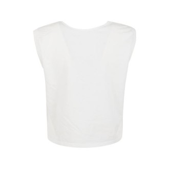Top di Forte_Forte, da donna colore bianco. Modello girocollo e senza maniche. Tinta unita caratterizzata da scollo schiena. Vestibilità regolare. 