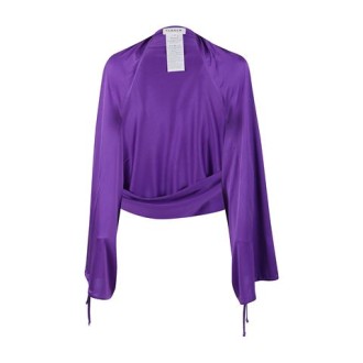 Coprispalle di P.a.r.o.s.h., da donna, colore viola. Modello lucido con maniche lunghe. Vestibilità morbida. 
