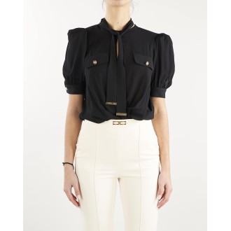 ELISABETTA FRANCHI Camicia body in georgette fluida di viscosa Elisabetta Franchi