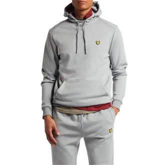 BRUSHED BACK HOODIE SWEATHSHIRT MID GREY MARL