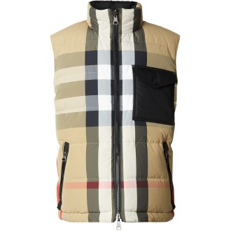 BURBERRY piumino reversibile beige e nero con imbottitura in piuma d'oca