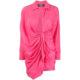 JACQUEMUS abito chemisier rosa 