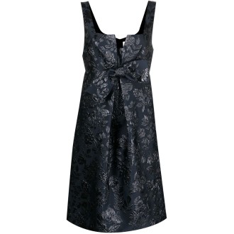 P.A.R.O.S.H. abito blu navy con dettaglio floreale ad alta brillantezza