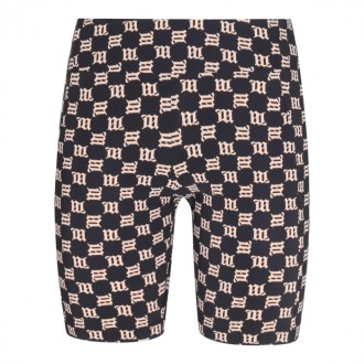 Misbhv - Black And Beige Monogram Biker Shorts